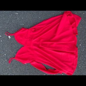 Red v neck dress